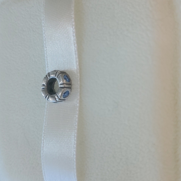 Pandora Blue CZ Trinity Spacer Charm - Picture 3 of 3